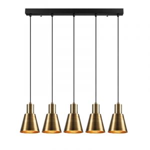 PENDANT LAMP 5 LIGHTS 220-1 BLACK-GOLD 70 * 15 * 120cm E27