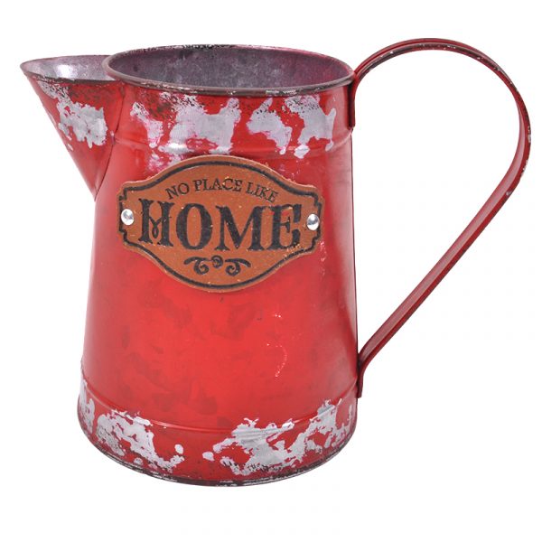 METAL POT WATER SUPPLY RED 15.5cm 04019